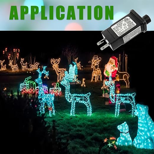 SIGANDG 24V 6W LED Transformer Replacement Class 2 Power LED Controller with 8 Modes Supply for Christmas String Light Inflatable Decorations IP44 Waterproof Low Voltage Transformer(2 Pcs)