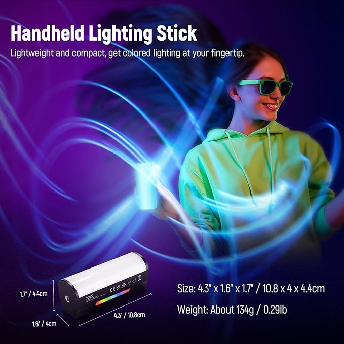 NEEWER Basic Magnetic Handheld Light Wand, 360° Full RGB Mini LED Video Light - Image 3
