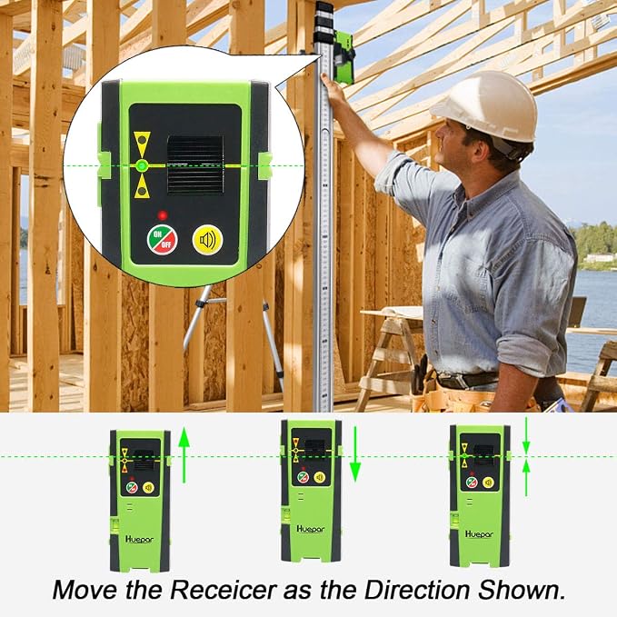 Huepar Laser Detector LR-6RG for Laser Level, Compatible - Image 3