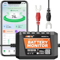 ANCEL BM Series 24V 12V 6V Battery Monitor - BM300 Pro Bluetooth 5.3 Battery Monitor with Charging, Cranking System Test & Alarm - IP67 Waterproof Voltmeter for Trucks, Cars, Motorcycles, Boats