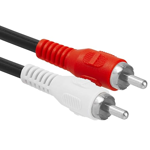 Cmple - 2 RCA Male to 1 RCA Female Stereo Audio Y-Cable, Plugs to Jack Y-Adapter Subwoofer Cable, Gold Plated