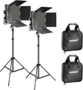 NEEWER 2 Pack Bi Color 660 LED Video Light and Stand Kit: 3200-5600K CRI 96+ by Neewer