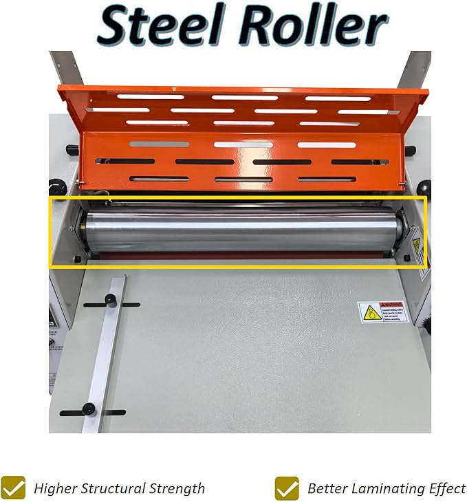 WYDDDARY 16.54''/420MM Electric Steel Roller Thermal Laminator Hot Cold Roll Laminator Adjustable Temp 70-130˚C Electric Laminating Machine for Single/Double Sided Laminating 110V