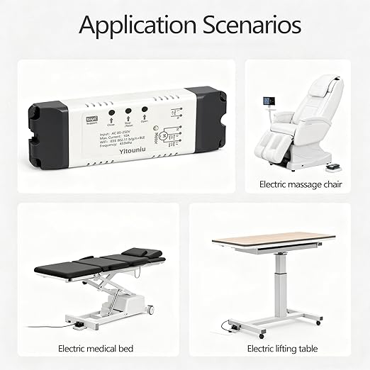 Yitouniu WiFi Linear Actuator Module, Motor Controller with Tuya Smart Life App, Alexa Voice Control, RF433 Remote, Forward Reverse Switch & WiFi Timer Switch for Automation (AC 85V-220V)