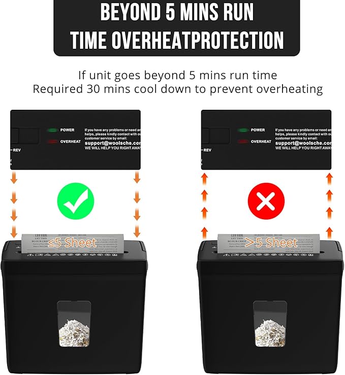 Suntiko Paper Shredder for Home Use,5 Sheets Small Cross Cut Paper Shredder,P-4 Security Level with 2.38-Gallon Basket, 4-Mode Design-Durable & Fast and Jam Proof for Home Office Utilization