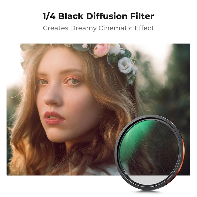 K&F CONCEPT 77mm Magnetic 1s Swap 5-Pack: CPL + VND2-32 + Black Diffusion 1/4 + - Image 6