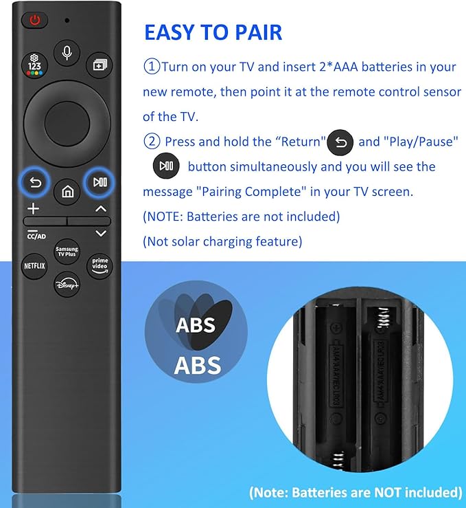 New Replacement Voice Remote Control for Samsung TV, Compatible for All Samsung TV Crystal UHD/Neo QLED/OLED/The Frame 4K 8K TVs