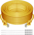 Adoreen Cat 6 Ethernet Cable 75 Ft-Yellow, Outdoor & Indoor Snagless Long Round by Adoreen