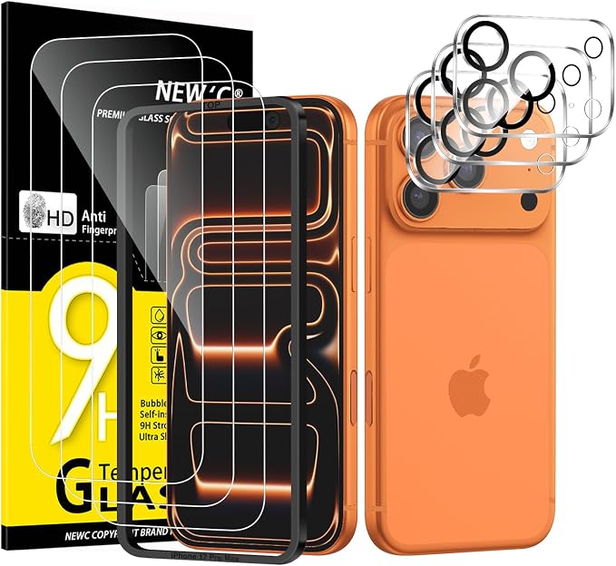 NEW'C 3x Screen Protector for iPhone 17 Pro Max+ 3x Camera Lens Protector by NEWC