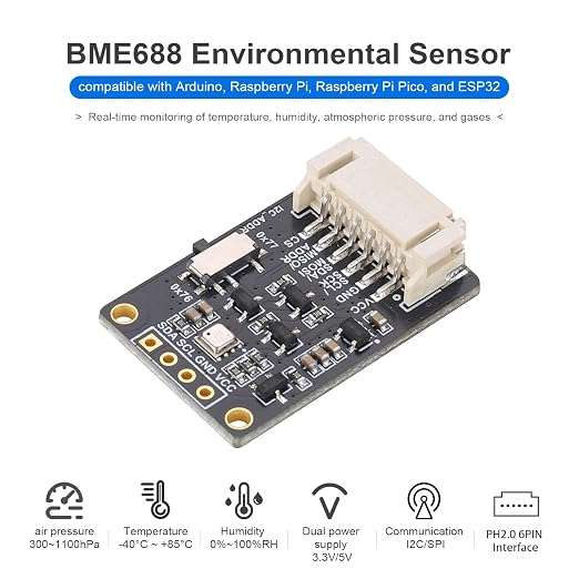 BME688 Environmental Sensor, AI-Enhanced | Monitors Temperature, Pressure & Gas - Image 2