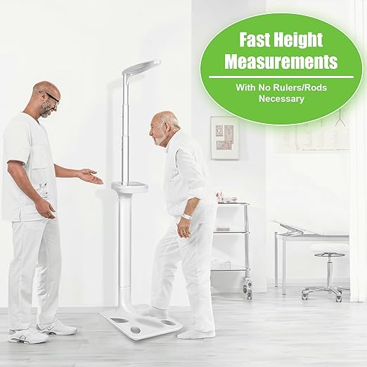 Smart Digital Physician Scale, 440lb/200kg Capacity Medical Scale for Body Weight and Height, Ultrasonic Digital Scale with BMI Body Composition Analyzer for Gym, Home, Hospital & Physicians