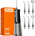 Bitvae Water Dental Flosser for Teeth, Cordless Water Teeth Cleaner Picks, 3 Modes 5 Intensities, IPX7 Waterproof, Rechargeable Water Dental Picks for Cleaning - Black