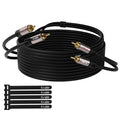 RCA Cable 8FT, 2RCA Male to 2RCA Male Stereo Audio Cable,【Oxygen-Free Copper, Hi-Fi Sound, Double Shielded】2 RCA Car Audio Subwoofer Cord for Home Theater, HDTV, Amplifier, Hi-Fi System, Speaker