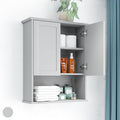 Bathroom Cabinet Wall Mount Buffering Hinge,23"x29" inch Over Toilet Storage Cabinet and Adjustable Shelves, Large Space Wooden Medicine Cabinet (Light Gray)