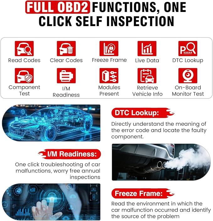 2026 BOSSCOMM IF742 OBD2 Scanner, ABS/SRS/Transmission/Check Engine Code Reader Scan Tool with 6 Resets, ABS Bleeding/Oil/EPB/SAS/Throttle/BMS, Scanner Diagnostic Tool for All Cars, Upgraded of IF740