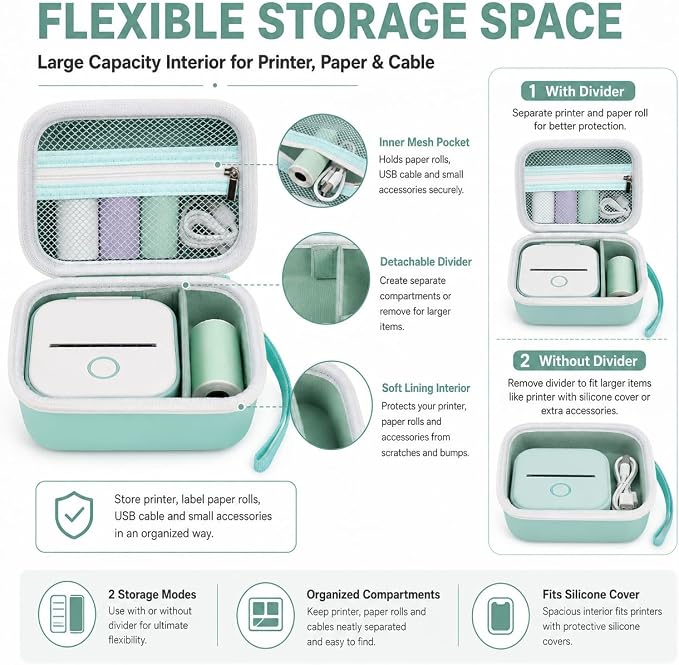 ANKHOH Label Maker Case for Memoking T02/ for Phomemo M02/ M02S/ M02 Pro/ Q30S/ - Image 4