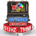 HBUDS Sewer Camera with 512Hz Sonde, Self Leveling 230ft Drain Camera with Meter Counter, 7mm Cable, 9" HD Screen 1080P Plumbing Cameras Snake with Light, 5100mAh Battery Pipe Inspection DVR 32GB