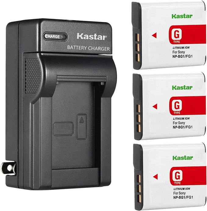 Kastar 3-Pack NP-BG1 Battery and AC Wall Charger Replacement by Kastar
