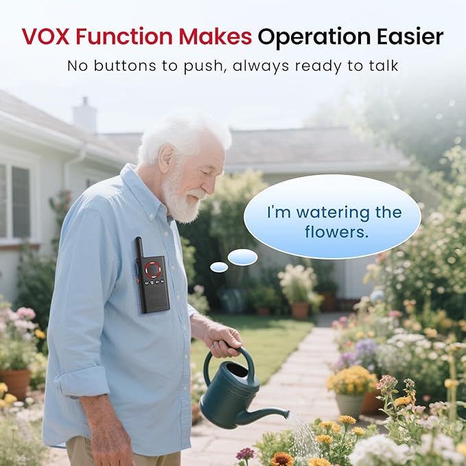 CallToU 2 Way Intercom for Elderly 3300FT Rechargeable 1000mAh Battery, VOX, Ideal for Caregivers & Emergencies Intercoms Wireless for Home/Outdoor Family Communication