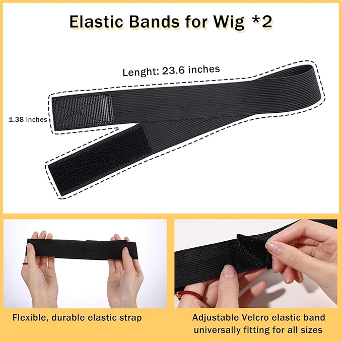 7 Pcs Hair Wax and Edge Control Set for Women - Flyaway Styling Products Includes Wax Stick, Hair Finishing Stick, Comb, Elastic Bands for Wig Edges