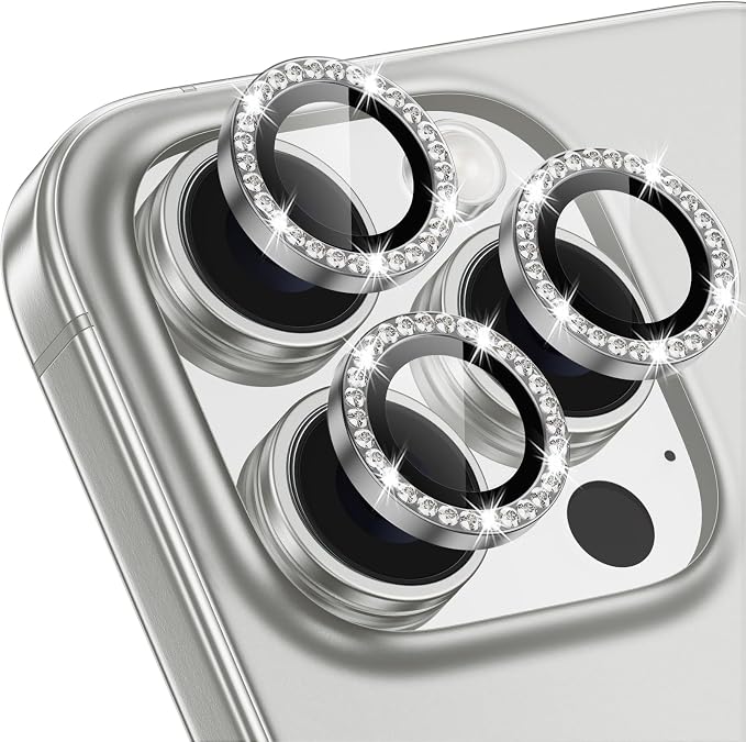 for iPhone 16 Pro/16 Pro Max Camera Lens Protector Bling Individual Metal by Xfilm