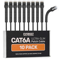 Everest Ultra Slim Cat6a Ethernet Patch Cables 15ft Black by EverestMediaSolutions