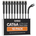 Everest Ultra Slim Cat6a Ethernet Patch Cables 1.5ft Black by EverestMediaSolutions