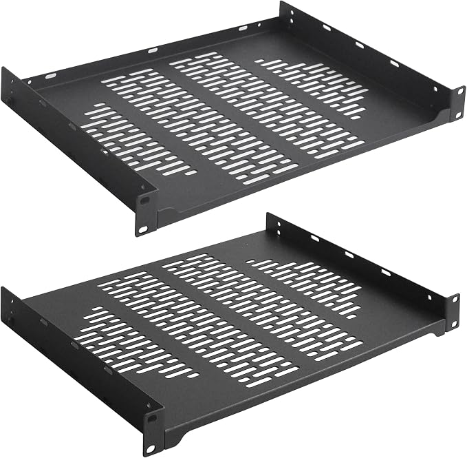 RIVECO 2 PCS 12” Rack Shelves for 19 inches Network Rack & Cabinets, 1U Rack by RIVECO