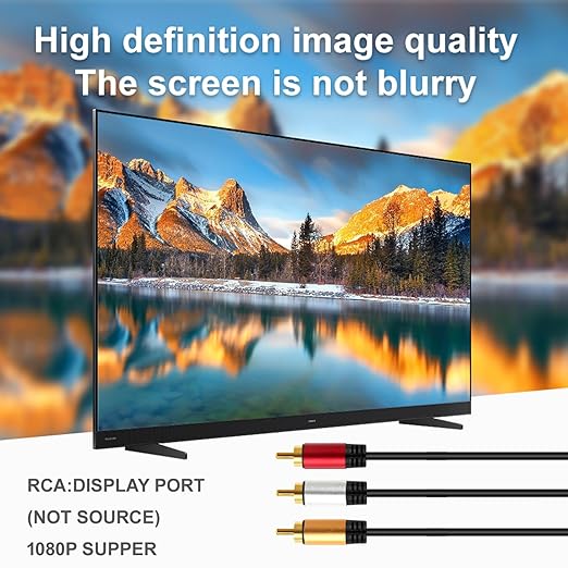 HDMI to RCA 6FT Cable with IC, HDMI Male to 3-RCA BL AV Cable Video Audio Component Converter Adapter 1080P Cable for TV HDTV DVD