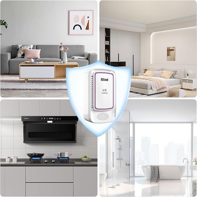 Cat Litter Deodorizer Plug in - Ozone-Free Negative Ion Air Purifier for Litter Box, Compact Odor Eliminator for Strong Pet Odors, Quiet Air Freshener for Home, Bedroom, Kitchen