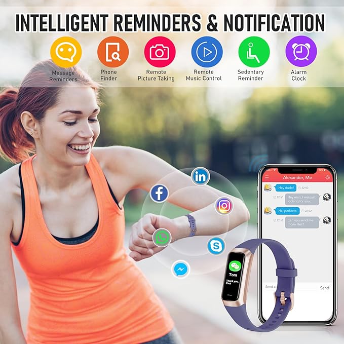 Fitness Tracker with 24/7 Heart Rate Blood Oxygen Sleep Monitor, 1.1" AMOLED Touch Screen Activity Tracker Smart Watches, IP68 Waterproof Step Counter Pedometer for Women Men