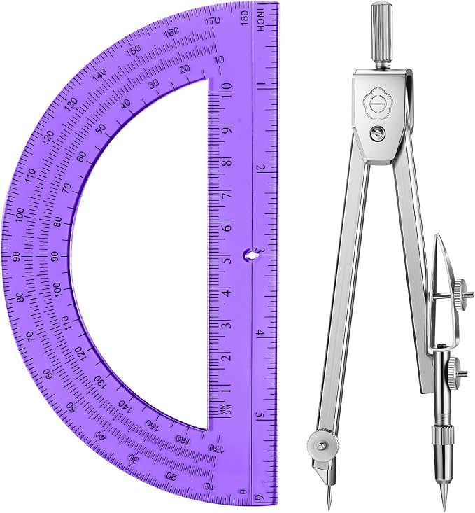 EBOOT Student Geometry Math Set, Drawing Compass and 6 Inch Swing Arm by eBoot