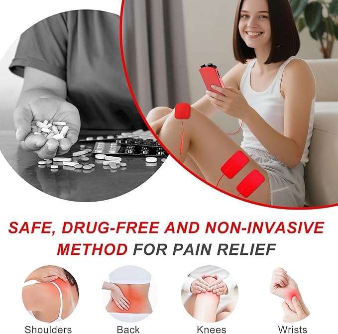 TENS EMS Unit Muscle Stimulator for Pain Relief Therapy - 4 in 1 TENS & EMS & Relax & Custom Frequency+Pulse - Muscle Massager 36 Modes 20 Intensity, Memory & Favorites Function, 3.8" Color Display