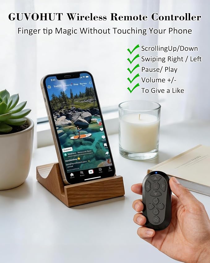 Bluetooth Remote Controller for TikTok Scrolling/Camera/Video Recording/Kindle - Image 2