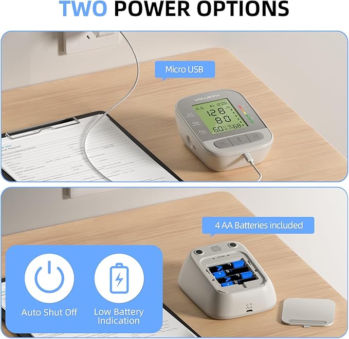 VOLUETH Upper Arm Blood Pressure Cuff, Blood Pressure Monitor for Kids & Adult, Small Cuff 7"-9"，Medium/Large Cuff 9"-17"，Perfect for Health Monitoring