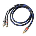 Diaianyfi Audiophile RCA to 2RCA Subwoofer Cable,1 RCA Male to 2 RCA Male Audio Cable RCA Y-Adapter,Oxygen-Free Copper,Nylon Braided Jacket (9.9fFT)