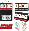 CVC Word Builder Desktop Pocket Chart with 107 Phonics Flash Cards, Kids Word Builder Games for Learn to Read CVC CVCC CCVC Words, Phonics Learning Tool for Preschool Kindergarten Classroom.
