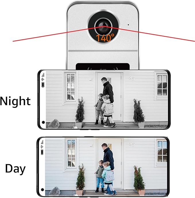 Wired Video Doorbell Apartment Intercom System, 1080P Doorbell Camera, 7-inch Touch Screen, Night Vision, Remote Unlock, Two-Way Intercom for Villa, Home, Office, with 1 Camera and 2 Monitors