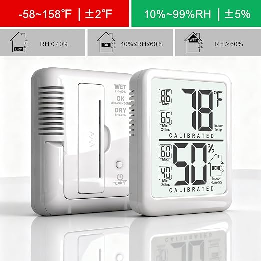 Antonki 2-Pack Room Thermometer, Digital Small Hygrometer Indoor Thermometer - Image 6