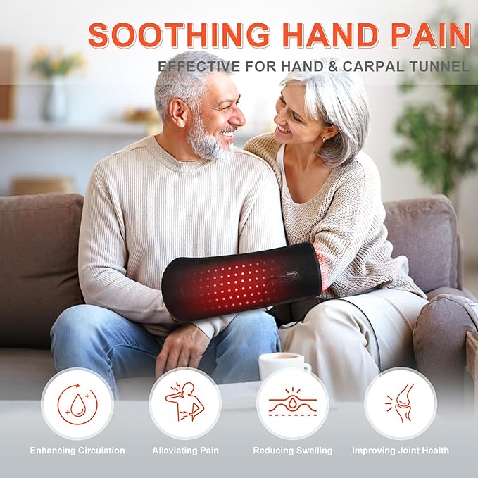 Red Light Therapy for Hands & Wrist,2026 Upgrade 4 Therapy Modes, 5-Level Intensity,10–90 Min Timer, Red & Infrared Light Therapy Device for Home Use (16.5IN*7IN)