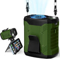 FlarePoint Portable 4-in-1 Waist/Neck/Desk Fan with Phone Stand & LED Light | 10000RPM Ultra-Fast Cooling, 4-Speed Rechargeable Battery | Lightweight for Indoor, Outdoor, Camping, Makeup(Green)