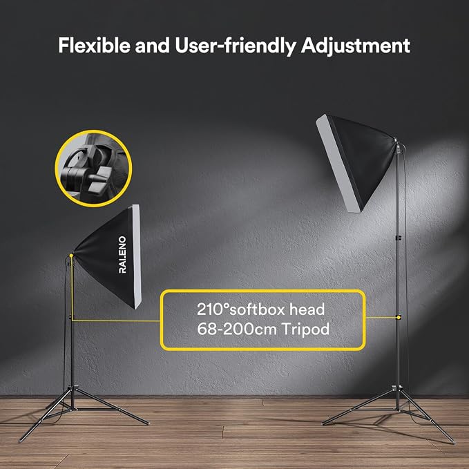 RALENO Softbox Lighting Kit, 20X28-Inch Softbox Photography Lighting - Image 4