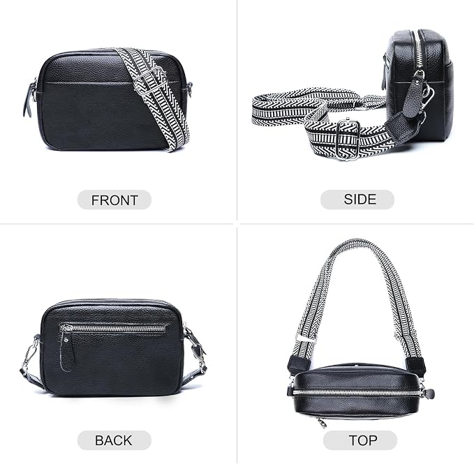 Small Crossbody Bags for Women Genuine Leather, Guitar Strap Shoulder Handbag - Image 3