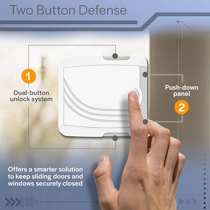 Todays Kids 2 Pack Sliding Door Lock - Child Proof Lock for Sliding Door, Easy to Install Sliding Window Lock - Strong Adhesive Sliding Door Security Lock, Versatile Window Locks & Sliding Door Lock