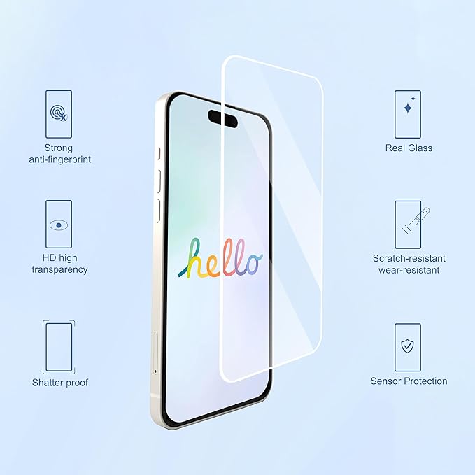 Ailun 3 Pack Screen Protector for iPhone 17 Pro + 3 Pack Camera Lens Protector - Image 2