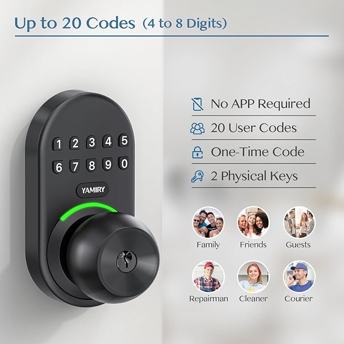 Keypad Smart Door Knob Lock, Yamiry Keyless Entry Digital Lock - Image 2