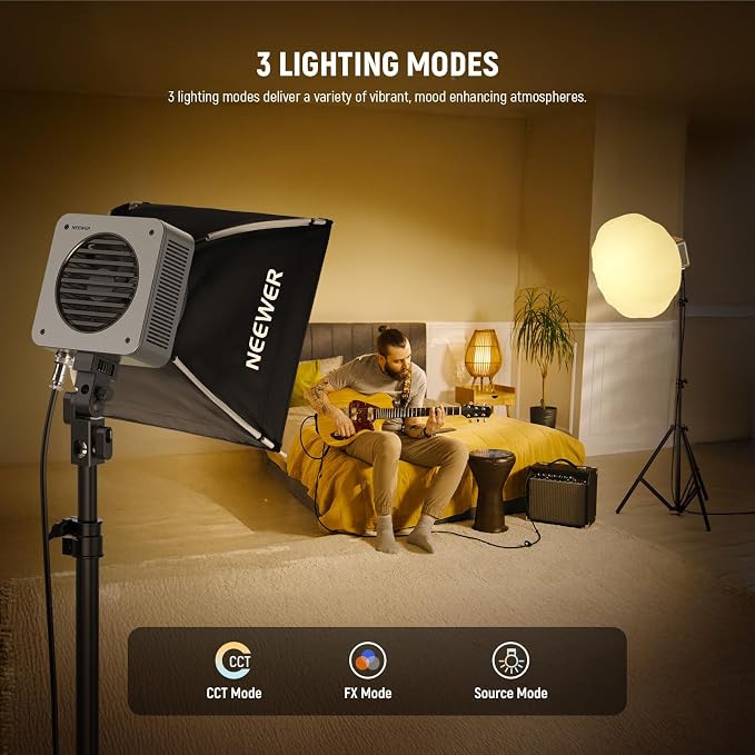 NEEWER HS200B Portable LED Video Light APP/2.4G/DMX Control, 280W 84400lx/1m Bi - Image 3