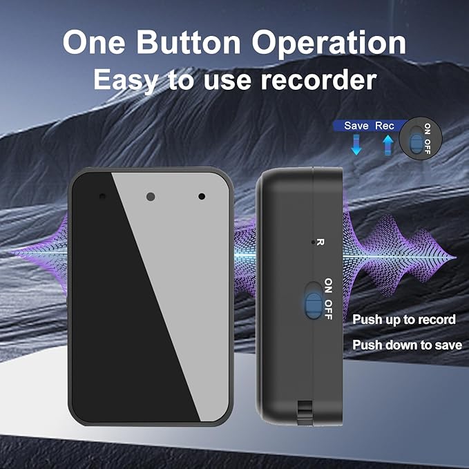 64GB Magnetic Voice Recorder- Mini Voice Recorder with Earphones, Type C Port Continuous Recording Device, Portable Mini Grabadora de Voz, Easy to Use Audio Recorder for Lectures, Interview, Meetings