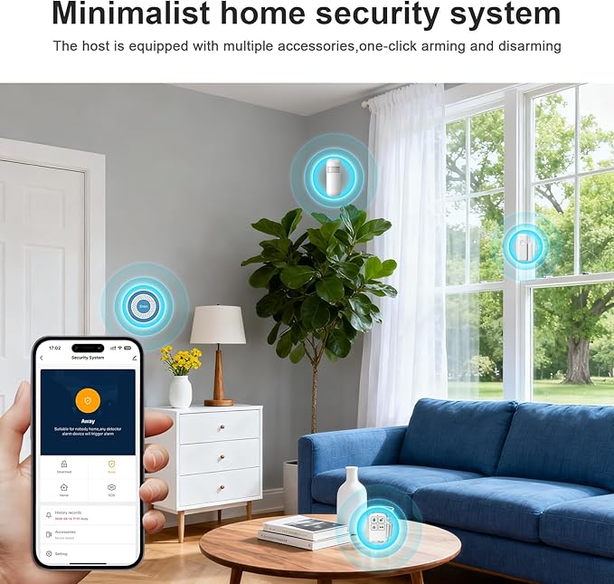 Home Security Systems,2025 Door & Window Alarms for Home with Instant App Alerts,20Pcs WiFi-Connected SOS Button Kit,Compatible with Alexa for Villa,for Apartment,Kids Safety,Office NO Monthly Fees