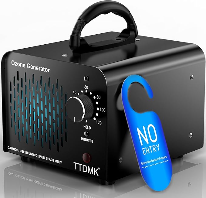 Ozone Generator 98,000mg/h, Commercial Ozone Machine Odor Removal, High Capacity Ozone Machine, Home Ozone Generator for Car, Home, Smoke, Pet, etc (Black) - by TTDMK